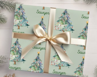 Christmas Tree Personalized Wrapping Paper | Personalized Gifts | Custom Wrapping Paper | Name Wrapping Paper | Christmas Decor