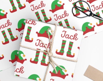 Monogram Elf Wrapping Paper | Christmas Wrapping Paper | Personalized Gifts | Boy Elf | Unisex Elf | Elf | Holiday Gift Wrap | Christmas Elf