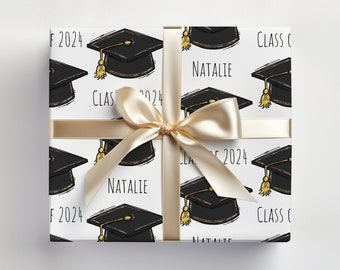 Graduation Personalized Wrapping Paper | Class of 2024 | Graduation Personalized Gifts | Custom Name Gift Wrap | Gifts for Graduate