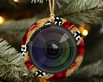 Santa Cam Christmas Ornament | Ceramic | Santa Camera | Santa Spy Cam | Ornament for Kids