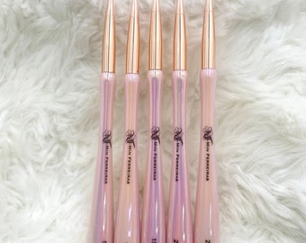 Pink Aurora Liner Brushes, Kolinsky Bristles for Painting and Nail Art 5mm 10mm 15mm 20mm 25mm
