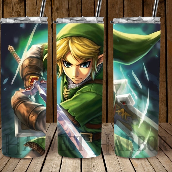 Legend of Zelda Tumbler Wrap PNG Sublimation Prints | Link Tumbler Template | #Zelda Tumbler Wrap #Zelda Tumbler, Princess Zelda, Link