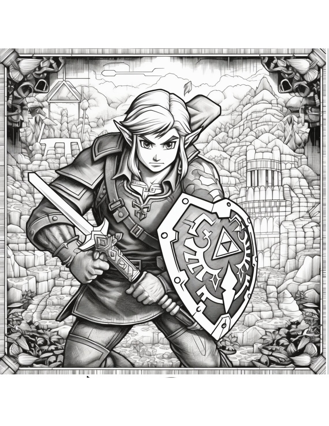 Fun Past Time Legend of Zelda Coloring Pages, Link Princess Zelda