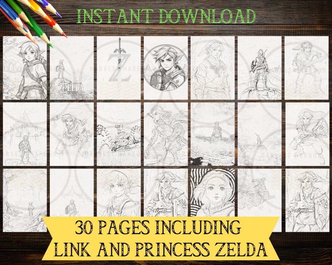 Zelda 30 Coloring Pages, Link Princess Zelda Triforce Coloring Page ...