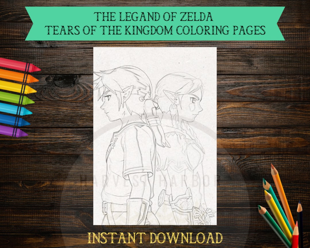 Zelda Tears of the Kingdom Coloring Pages, Engaging Link Totk Triforce ...