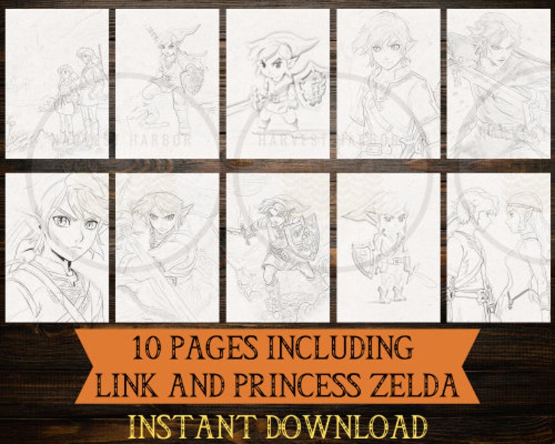 Engaging Legend of Zelda Coloring Pages Link, Zelda, Triforce Coloring