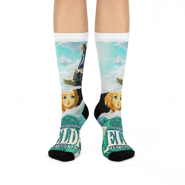 Chaussettes Tears of the Kingdom, chaussettes montantes The Legend of Zelda, chaussettes rembourrées Link et Princess, cadeau Loz Perfect Cozy pour gamer, chaussettes #Zelda