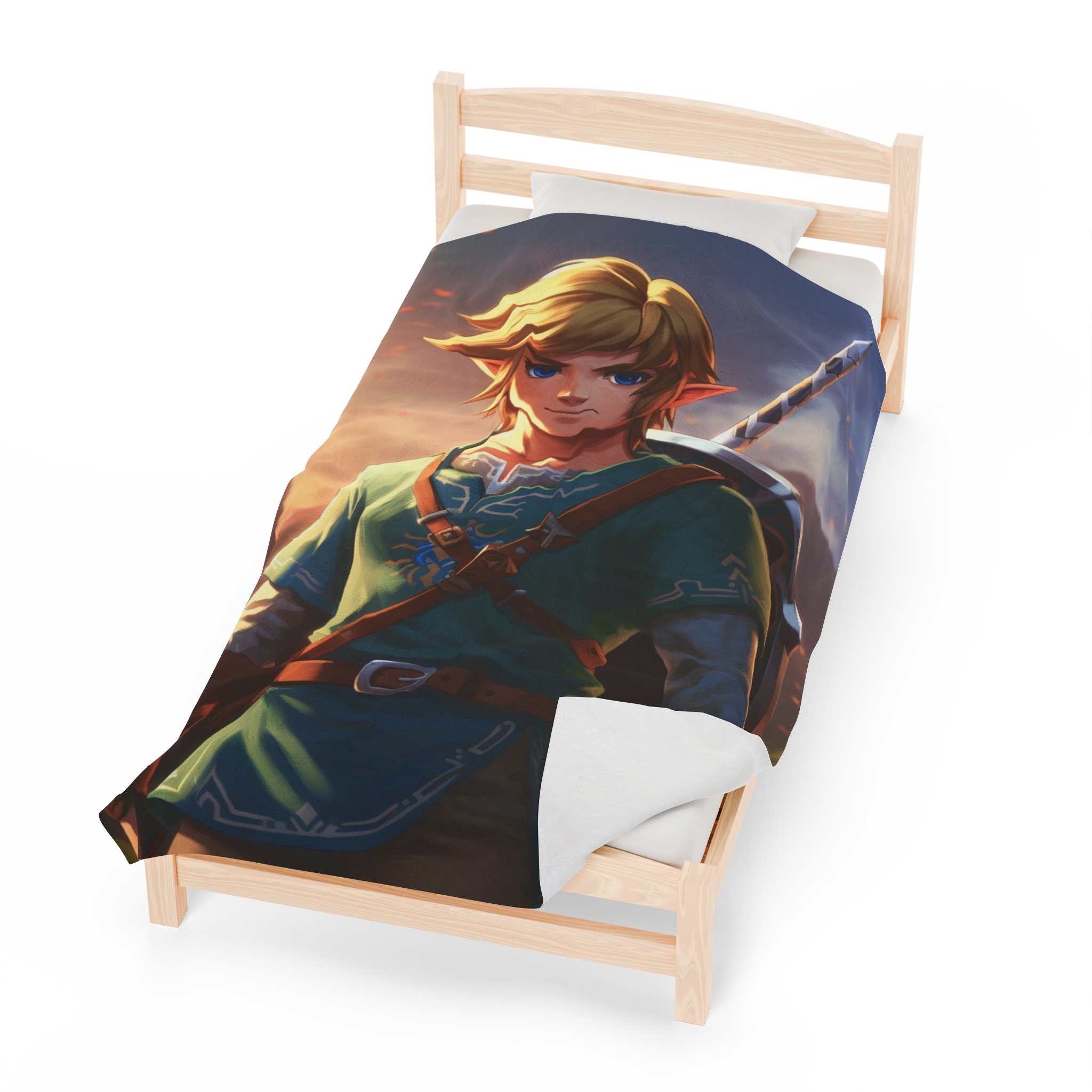 Zelda Blanket Breath of the Wild and Tears of the Kingdom Bed Spread the Legend of Zelda Cover Link in Hyrule Bed Room Decor Loz Totk Etsy