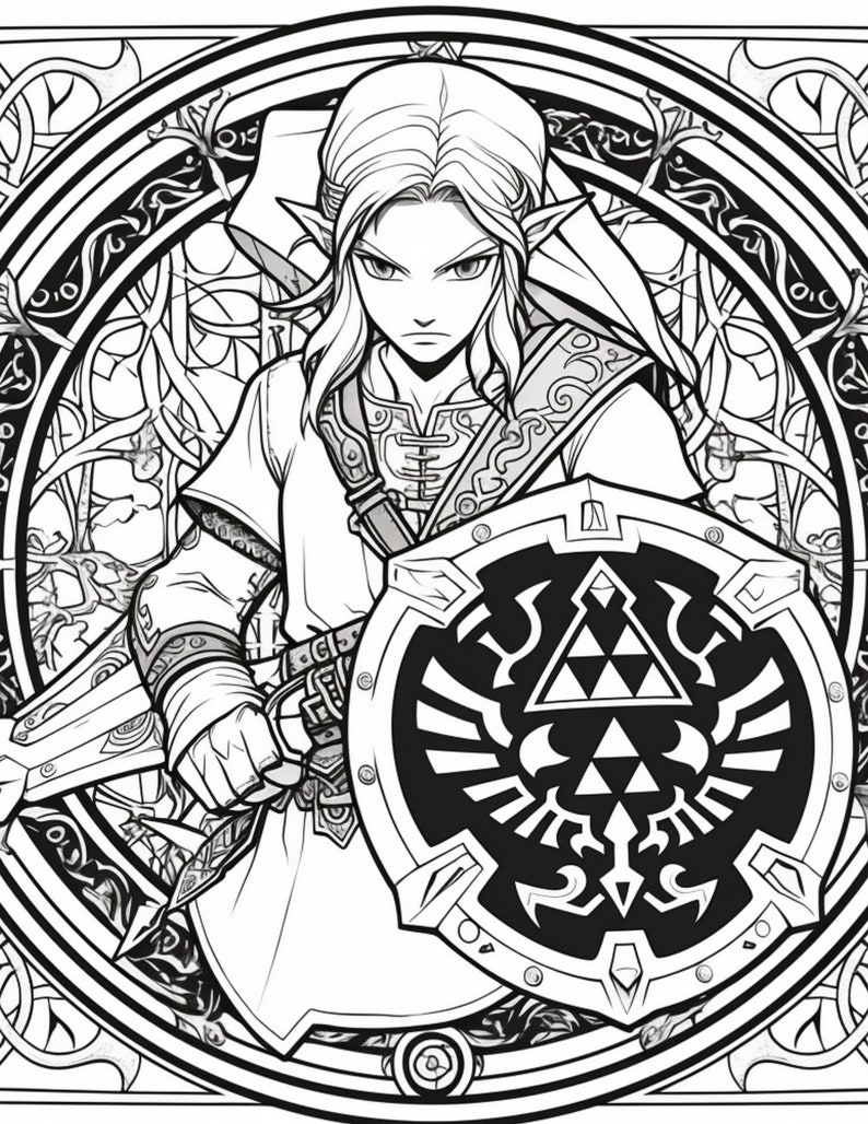 Fun Past Time Legend of Zelda Coloring Pages, Link Princess Zelda