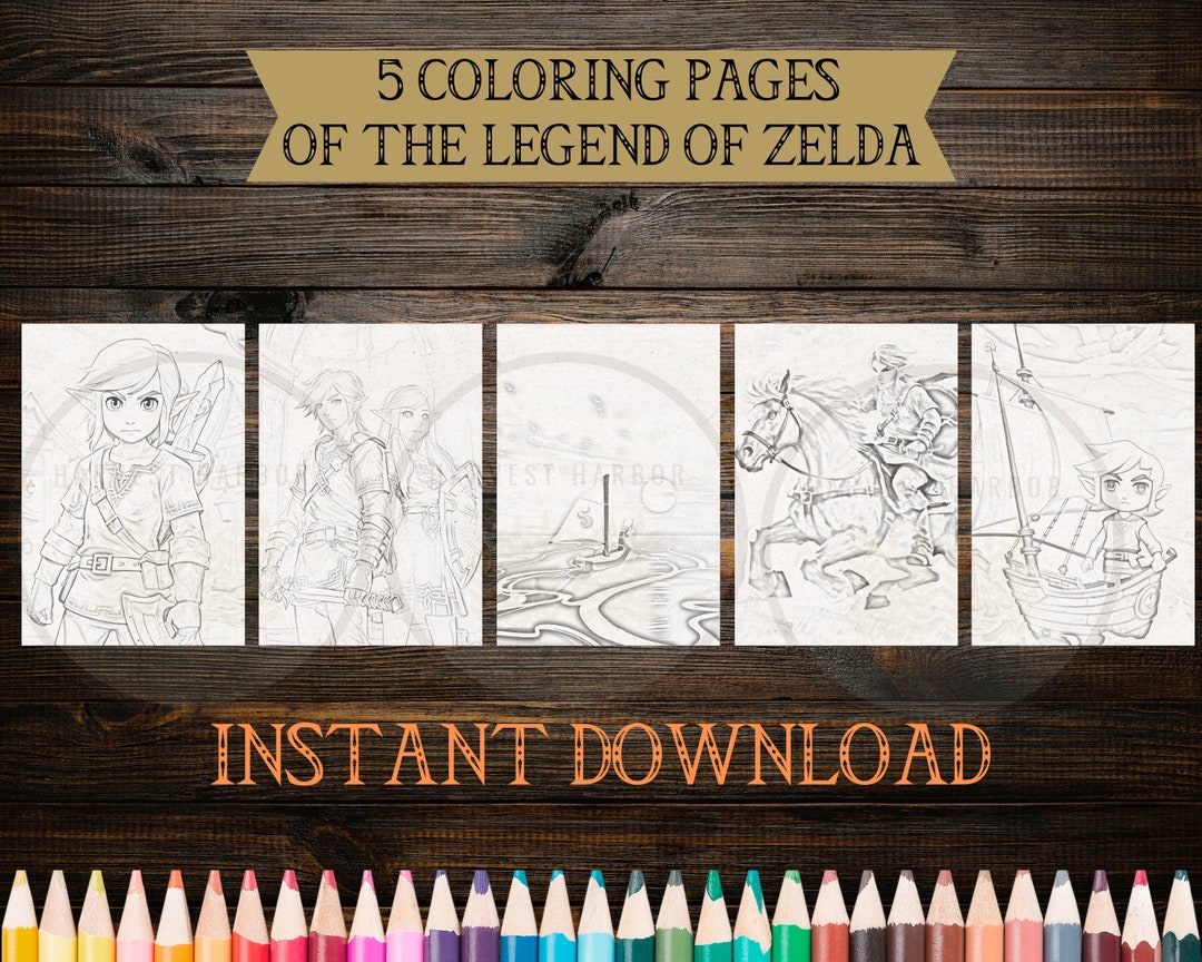 Zelda Coloring Pages, Link Princess Zelda Triforce Coloring Page