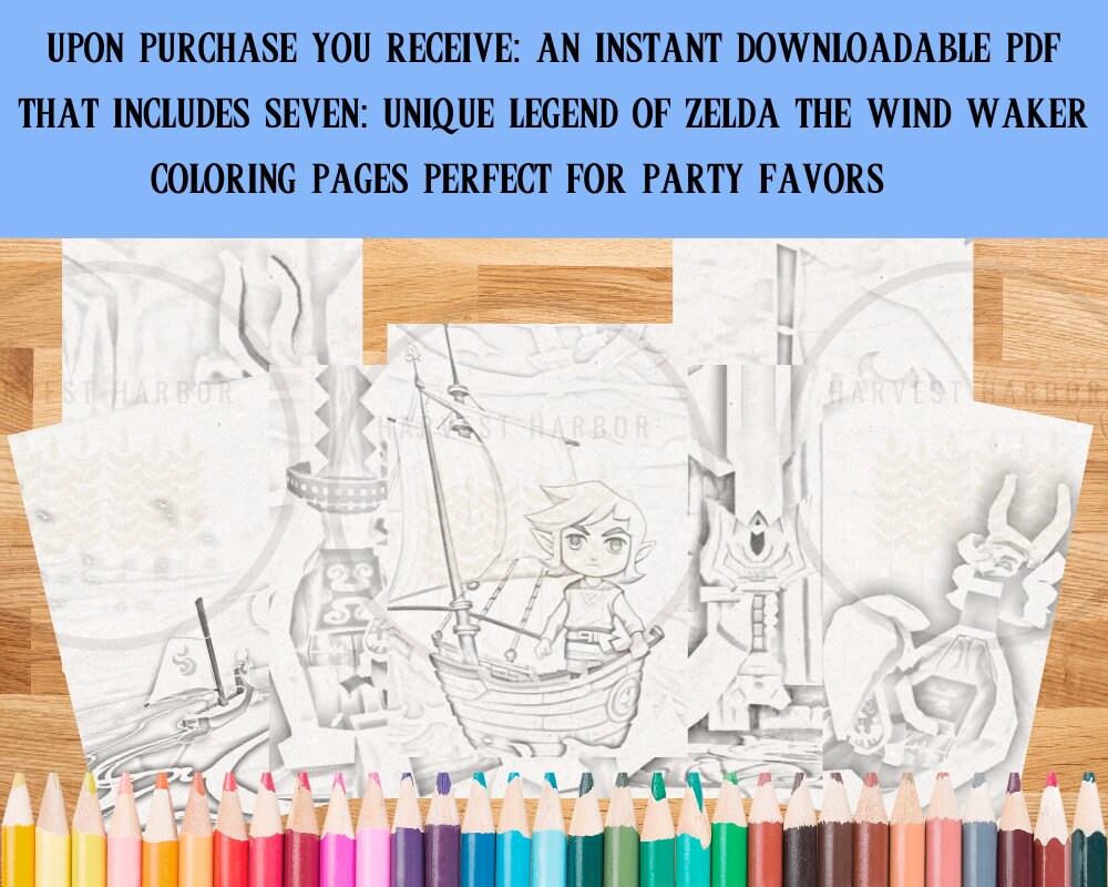 Explore the Legend of Zelda the Wind Waker Coloring Pages 7page