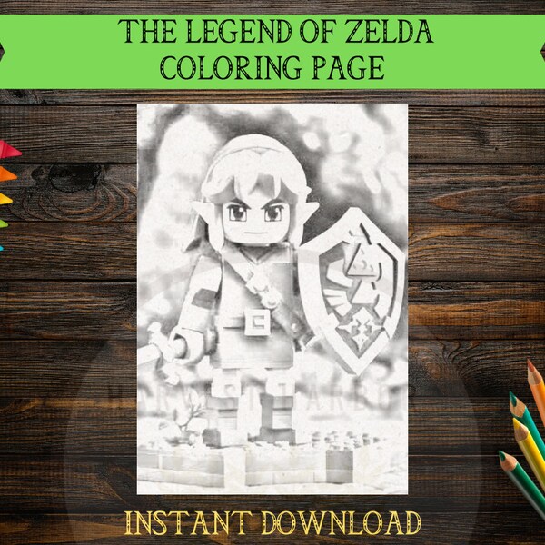 Legend of Zelda Coloring Pages Etsy New Zealand