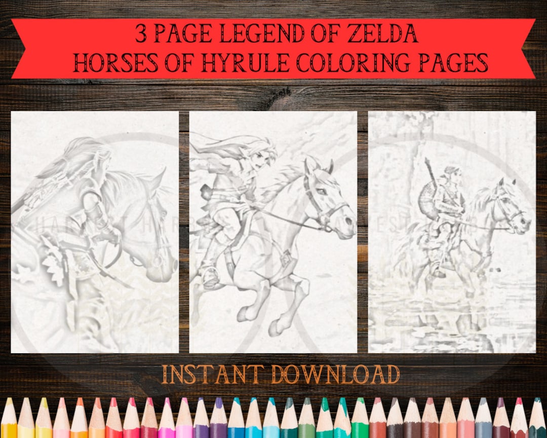 Fun Past Time Legend of Zelda Horses of Hyrule Coloring Pages, Link ...