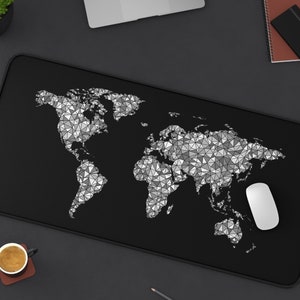 Coole Gamer Maus Unterlage der Weltkarte, Gaming Zahnrad, Die Welt, Custom Design Karten, Gaming Zubehör, Ausrüstung, großes Pad, Home Office