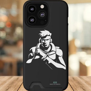 Custodia per iPhone con porta carte ispirata a giochi, resistente agli urti, magsafe, finitura lucida o opaca, regalo leggero e sottile per iPhone 13
