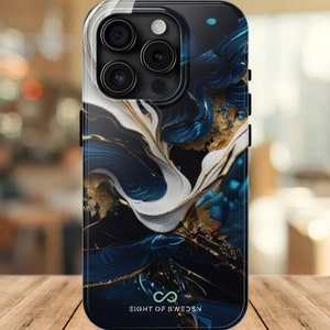 Blau & Gold iPhone Case: Luxuriöse, robuste Handy-Schutzhülle