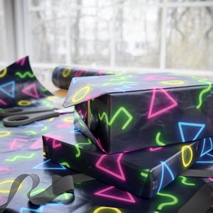 Vibrant Neon Wrapping Paper for Gifts, Festive Paper Roll, Holiday Decor, Unique Gift Wrap, Party Supplies, Birthday Gift Wrap image 5