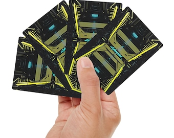Poker Cards Cyberpunk Style Metal Robotics Yellow Black Neon Deck - Game Night Gift Unique Playing Cards Cool Collectible Card Game
