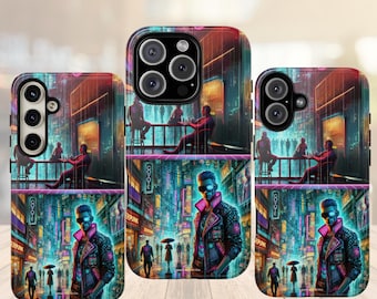 Cyberpunk Phone Case: Neon Sci-Fi Gamer Tough Cover