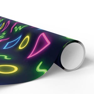 Vibrant Neon Wrapping Paper for Gifts, Festive Paper Roll, Holiday Decor, Unique Gift Wrap, Party Supplies, Birthday Gift Wrap image 8