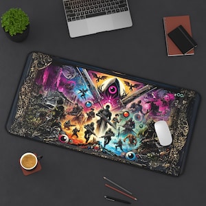 Tappetino per mouse da gioco Epic Battle Tappetino per mouse dal design cyberpunk per lui Tappetino per mouse da gioco per lei Tappetino per mouse battle royale per giocatori Regalo cyberpunk
