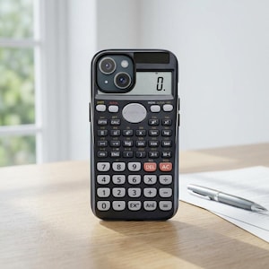 Magnetic Calculator Phone Case for iPhone, MagSafe Math Nerd Case, Funny Engineering Student Gift, STEM Teacher Calculator Design Cover