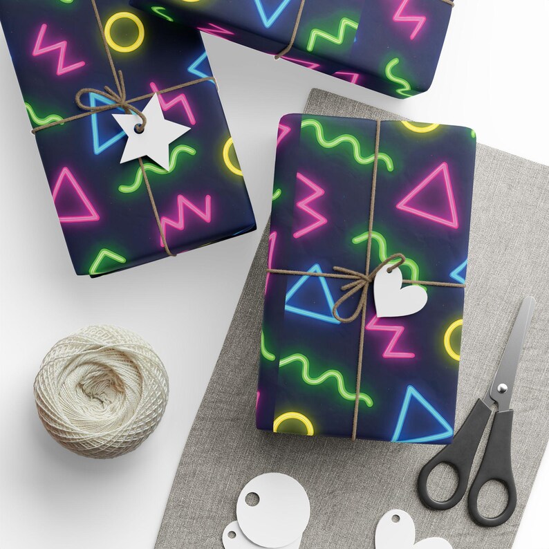 Vibrant Neon Wrapping Paper for Gifts, Festive Paper Roll, Holiday Decor, Unique Gift Wrap, Party Supplies, Birthday Gift Wrap image 7