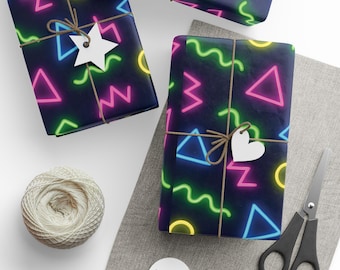 Vibrant Neon Wrapping Paper for Gifts, Festive Paper Roll, Holiday Decor, Unique Gift Wrap, Party Supplies, Birthday Gift Wrap
