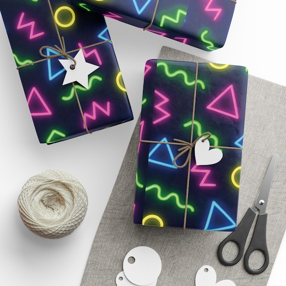 Vibrant Neon Wrapping Paper for Gifts, Festive Paper Roll, Holiday Decor, Unique Gift Wrap, Party Supplies, Birthday Gift Wrap