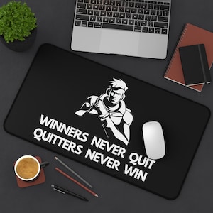 Winners Never Quit Gaming Mouse Pad - EightofSweden Design