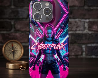 Cyberpunk iPhone Case Neon Futuristic Phone Case Gaming Aesthetic Cover for iPhone 16 15 14 Pro Max Cyberpunk Style Tech Case