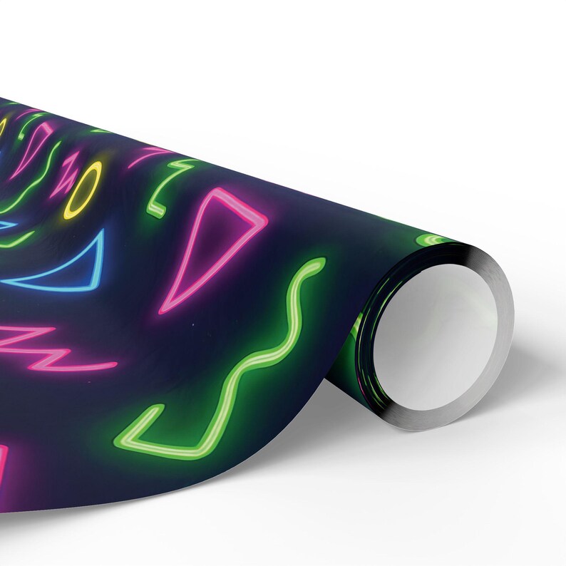 Vibrant Neon Wrapping Paper for Gifts, Festive Paper Roll, Holiday Decor, Unique Gift Wrap, Party Supplies, Birthday Gift Wrap image 2