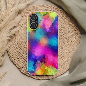Rainbow Rhombus phone case, Pride and Love Slim Durable Bumper Case, Charging Compatible Design Gift for her perfect christmas present