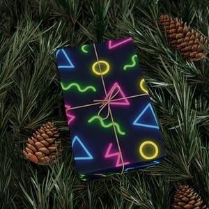 Vibrant Neon Wrapping Paper for Gifts, Festive Paper Roll, Holiday Decor, Unique Gift Wrap, Party Supplies, Birthday Gift Wrap image 9