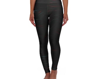 Gestreepte yogalegging met hoge taille - comfortabele legging, fitnessmode, trainingslegging, gymkleding, sportuitrusting, cadeau voor haar