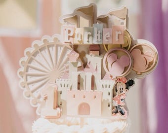 シンデレラ城（非点灯） - ケーキトッパー - 3Dプリント - ミニチュア