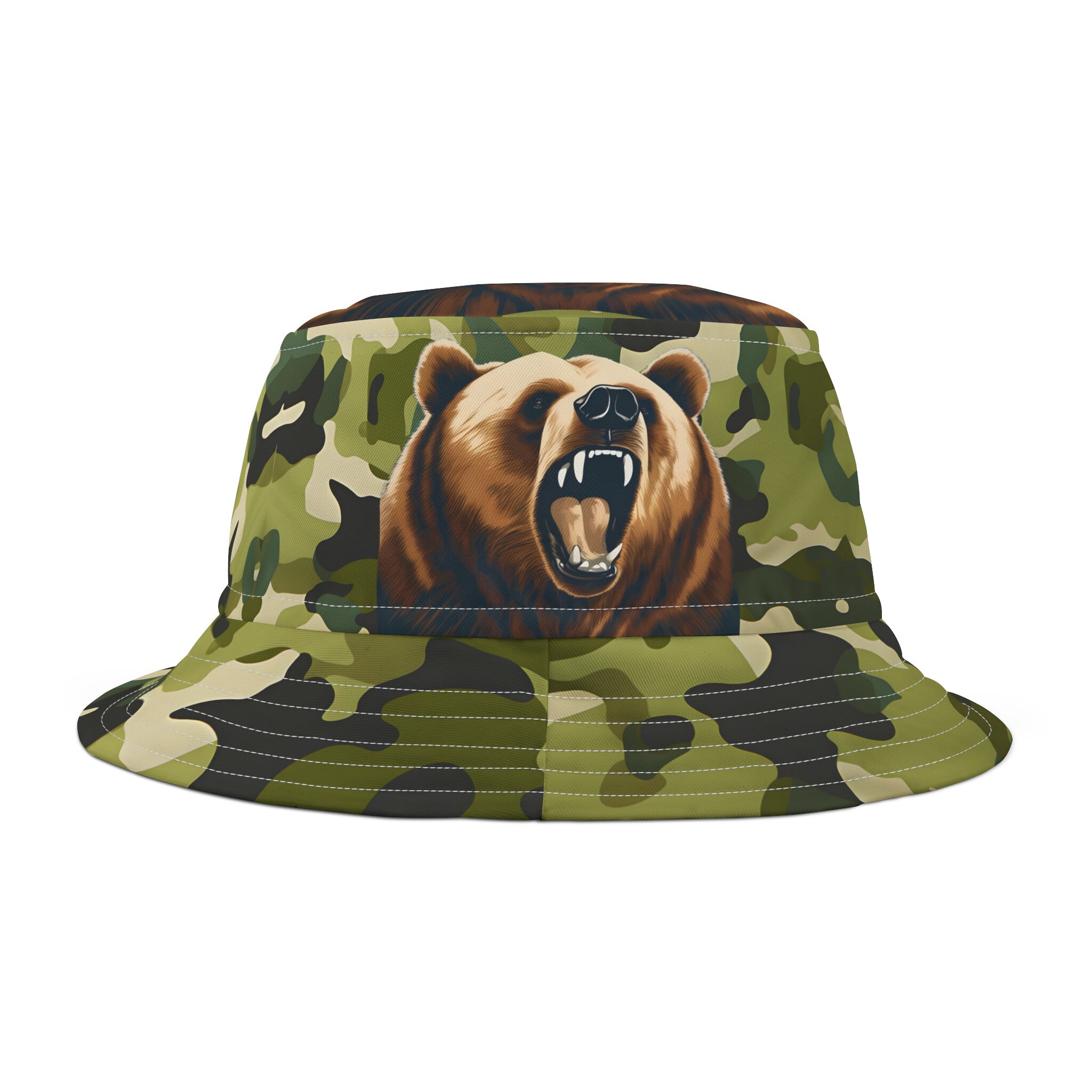 Camo Grizzly Bear Bucket Hat (AOP) - Etsy