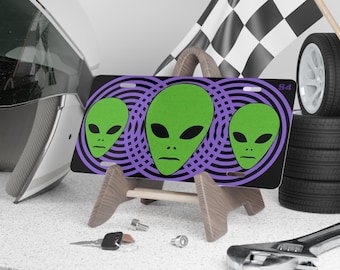 Tabliczka rejestracyjna Alien Face Vanity Styl nie z tej ziemi dla Twojego samochodu Tabliczka rejestracyjna Vanity