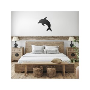 Cute Dolphin  Profile Coastal Die Cut Metal Wall Hanging