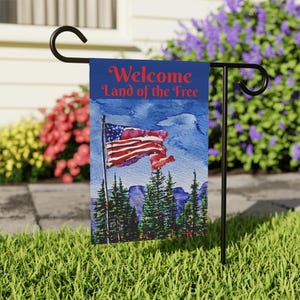 WELCOME Land of The Free Garden & House Banner