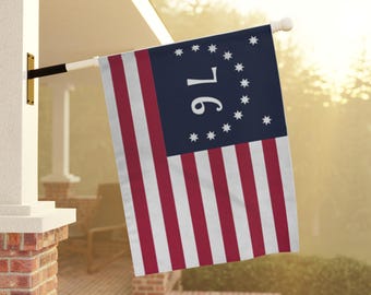 Bandera de jardín y casa Bandera de Bennington de 1776 Decoración patriótica para exteriores Bandera de jardín y casa