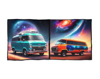 COSMOS RETRO VAN  Beach Towel