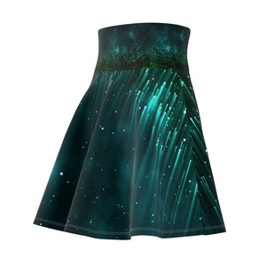 GREEN Shooting Stars Women's Skater Skirt AOP image 6