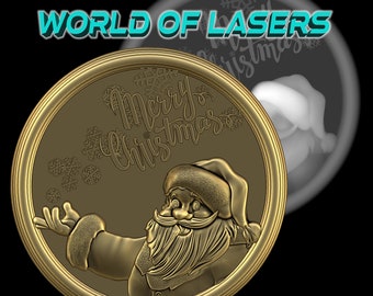 Modelo 3D Stl y Escala de Grises para fresadoras Láser y CNC - Feliz Navidad v1