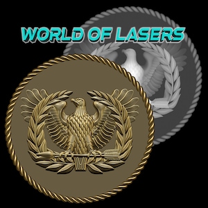 3D model Stl and Grayscale for Laser and CNC milling machines - Eagle with Leaves