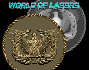 3D model Stl and Grayscale for Laser and CNC milling machines - Eagle with Leaves