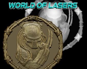 3D model Stl and Grayscale for Laser and CNC milling machines - Predator with frame v2