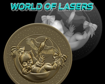 Modelo 3D Stl y Escala de Grises para fresadoras Láser y CNC - Bebé