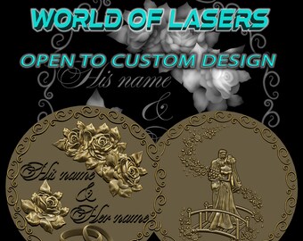 Modelo 3D Stl y Escala de Grises para fresadoras Láser y CNC - Wedding v1