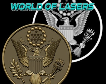 3D model Stl and Grayscale for Laser and CNC milling machines - Seal of the President USA
